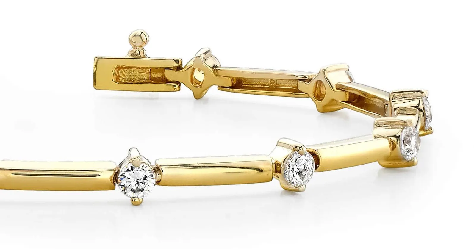 Starburst Solid Link Diamond Bracelet with 0.96 ct.(finished) 2.8mm