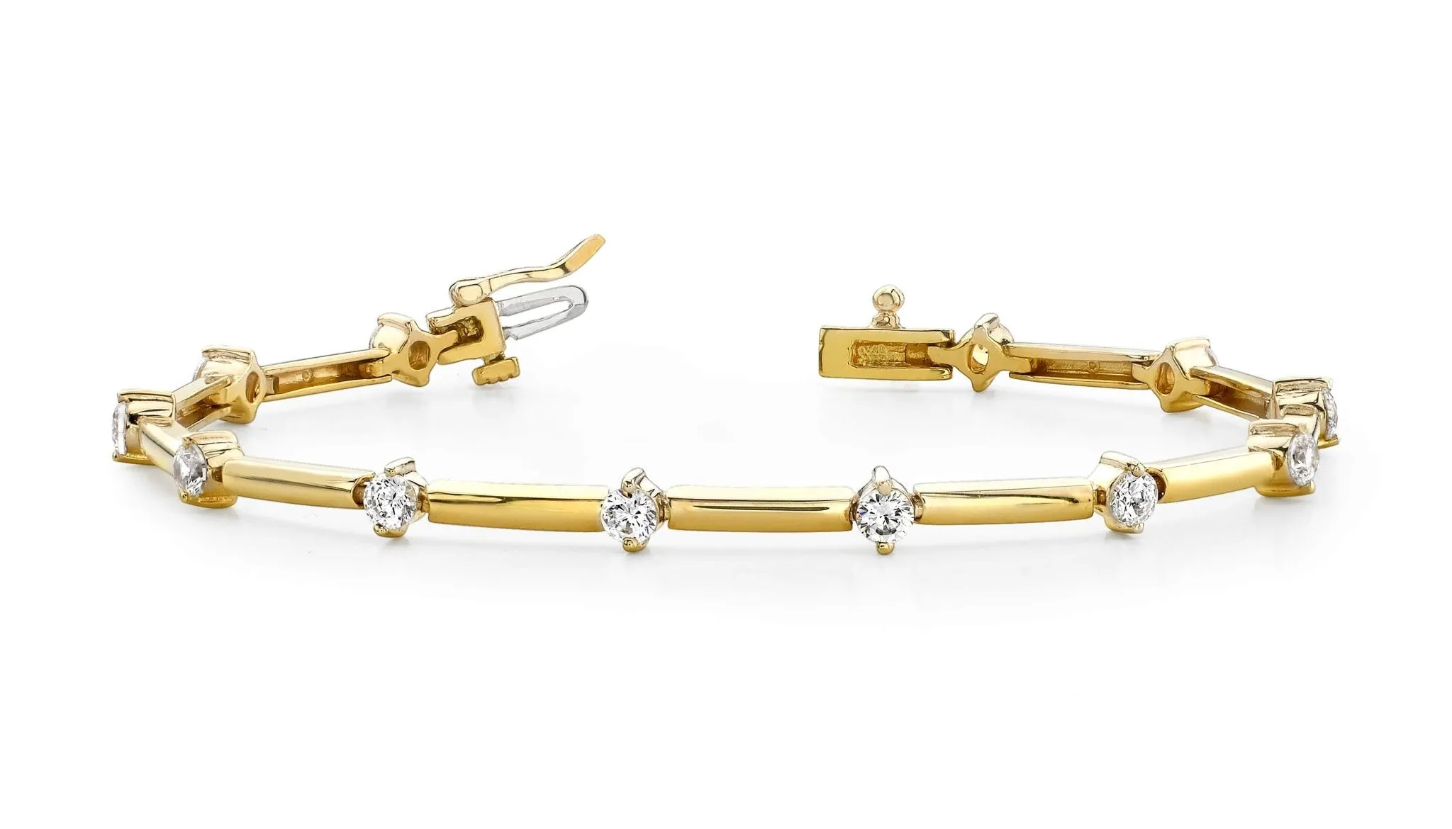 Starburst Solid Link Diamond Bracelet with 0.96 ct.(finished) 2.8mm