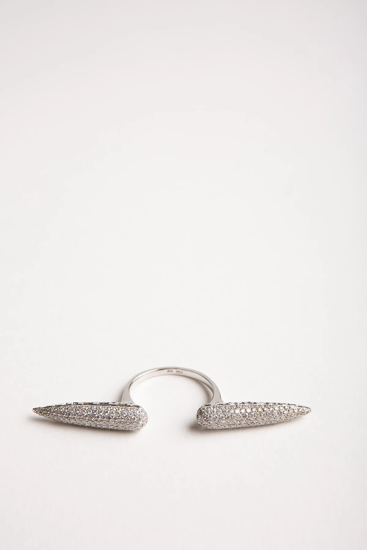 STEFERE | 18K WHITE GOLD DOUBLE CONE 1.45 DIAMOND RING