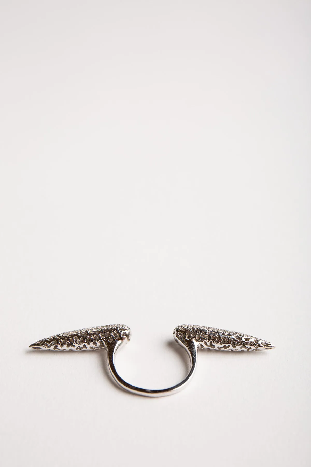 STEFERE | 18K WHITE GOLD DOUBLE CONE 1.45 DIAMOND RING