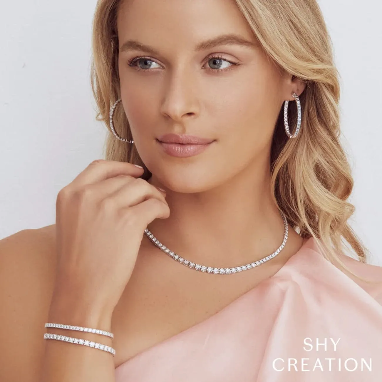 Stella 14K White Gold Diamond Tennis Bracelet
