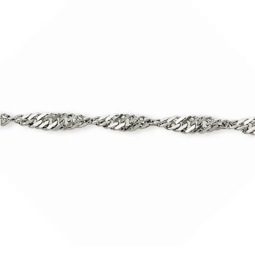 Sterling Silver (2.3mm) Singapore Bracelet 7.5"