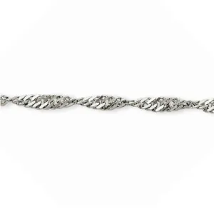 Sterling Silver (2.3mm) Singapore Bracelet 7.5"
