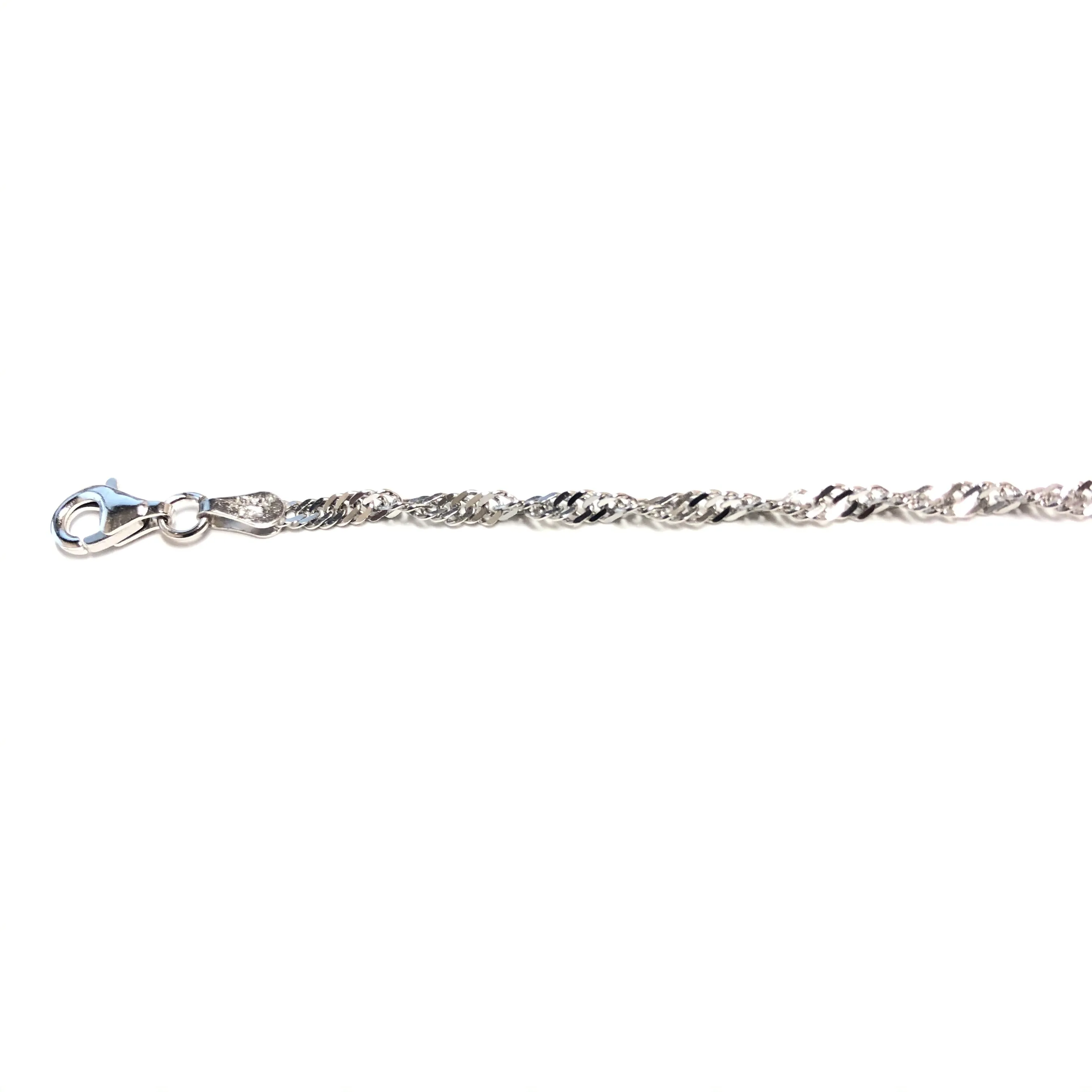 Sterling Silver (2.3mm) Singapore Bracelet 7.5"