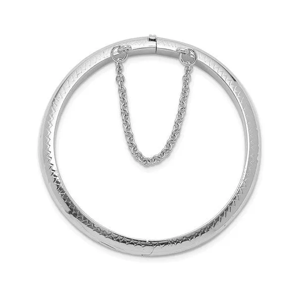 Sterling Silver (5mm) Hand Engraved Hinged Baby Bangle Bracelet