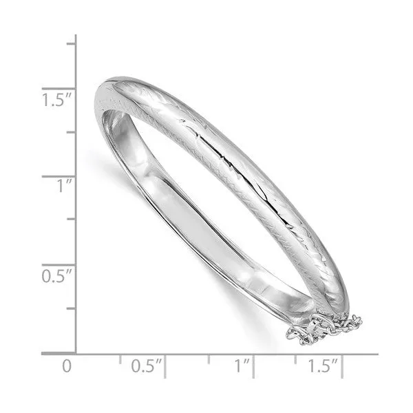 Sterling Silver (5mm) Hand Engraved Hinged Baby Bangle Bracelet