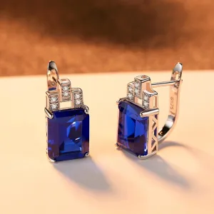 Sterling Silver Blue Sapphire Studs