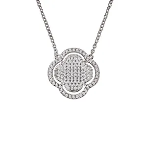 Sterling Silver Clover Halo Pendent