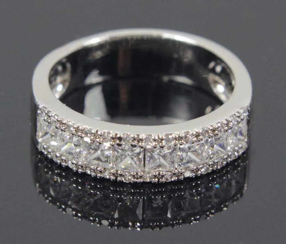 Sterling Silver Diamond CZ Size 8.5