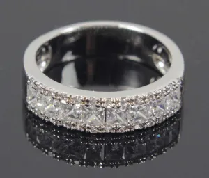 Sterling Silver Diamond CZ Size 8.5