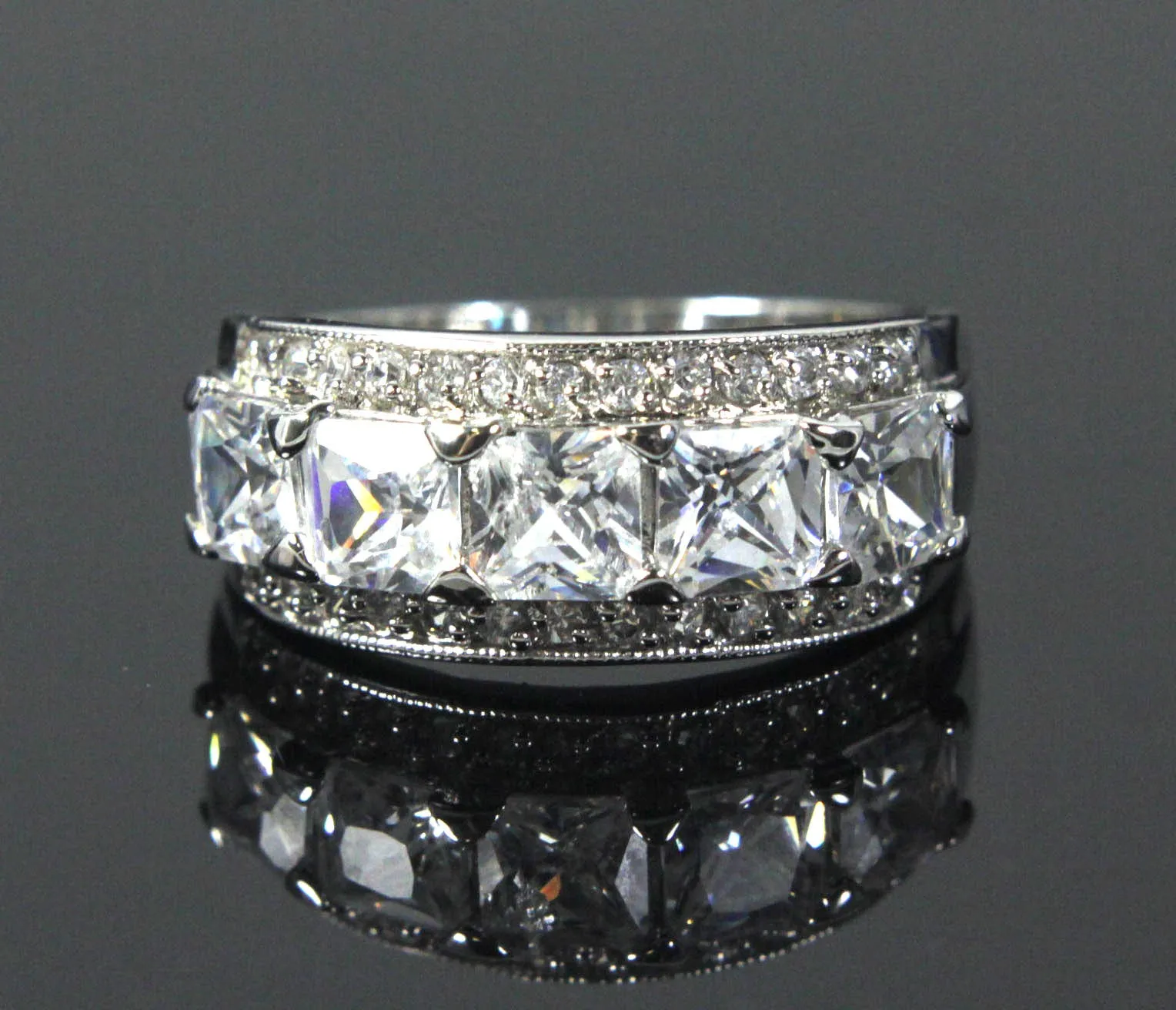 Sterling Silver Diamond Zirconia size 7