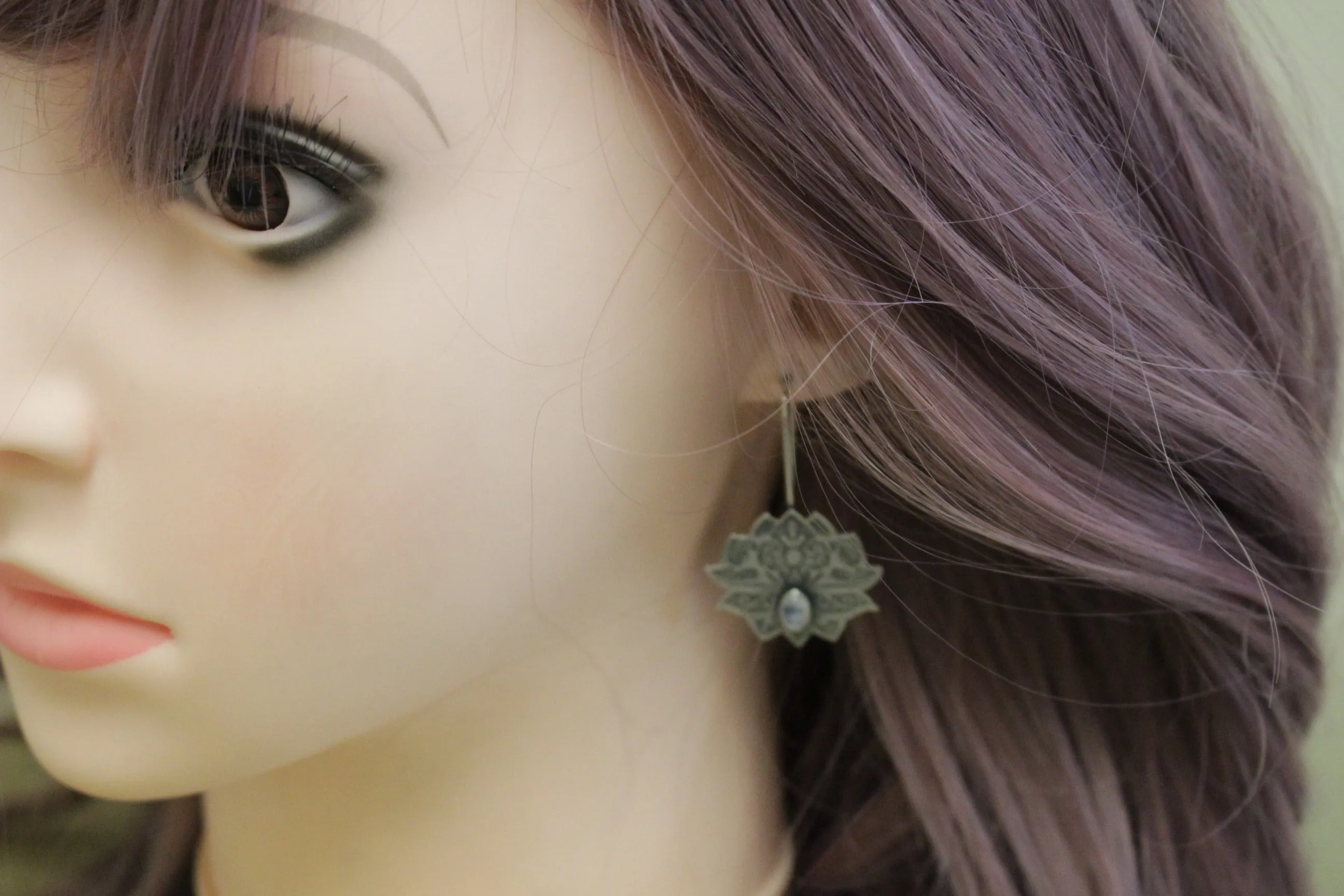 Sterling silver Lotus earrings