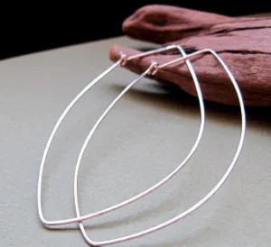 Sterling Silver Marquise Hoop Earrings