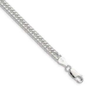 Sterling Silver Polished 4.8mm Double Diamond-cut Curb Chain