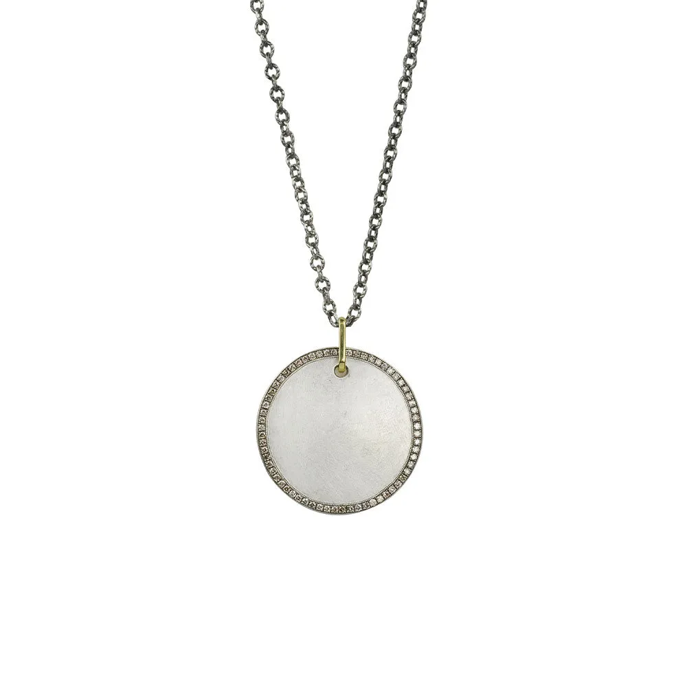 Sterling Silver Vintage finish ALANA pendant with Champagne diamonds