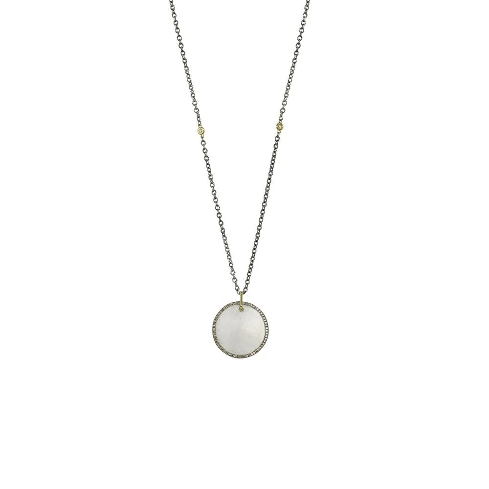 Sterling Silver Vintage finish ALANA pendant with Champagne diamonds
