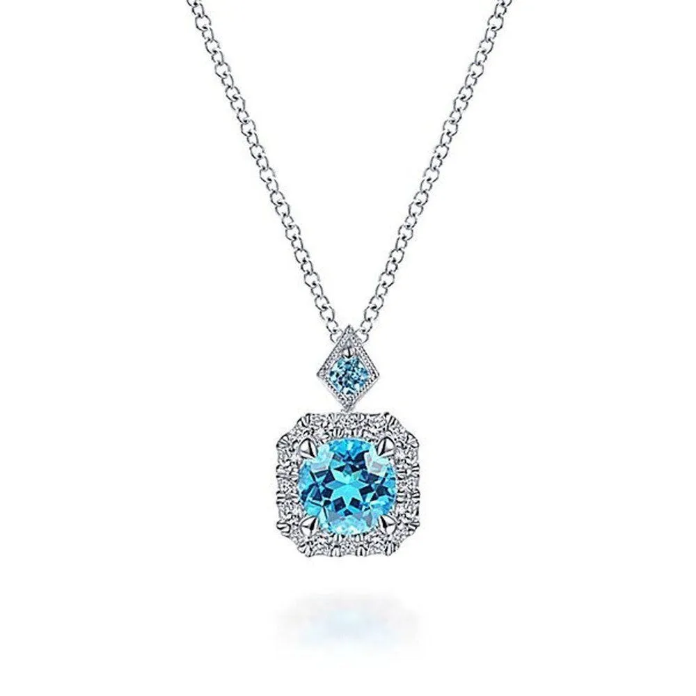 Swiss Blue Topaz Necklace