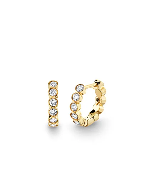 SYDNEY EVAN | Diamond Bezel Huggie Earrings