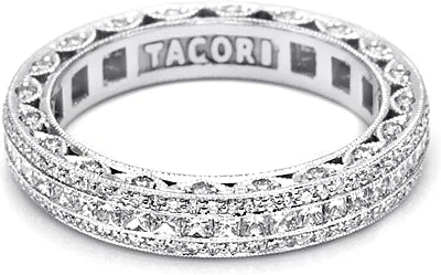 Tacori Channel-Set Princess Cut & Pave Diamond Band
