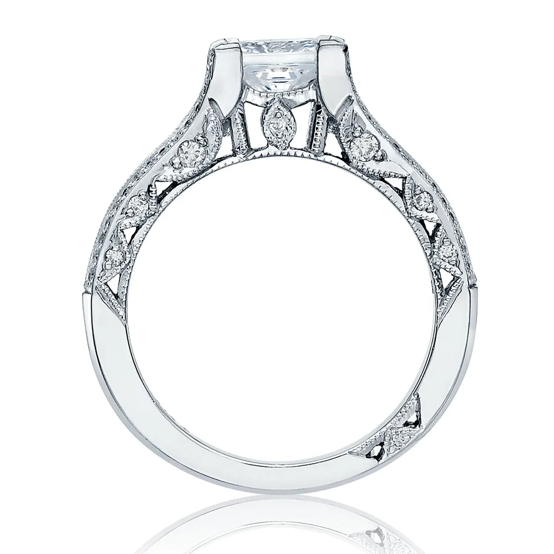 Tacori Channel-Set Princess Cut & Pave Diamond Engagement Ring