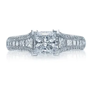 Tacori Channel-Set Princess Cut & Pave Diamond Engagement Ring