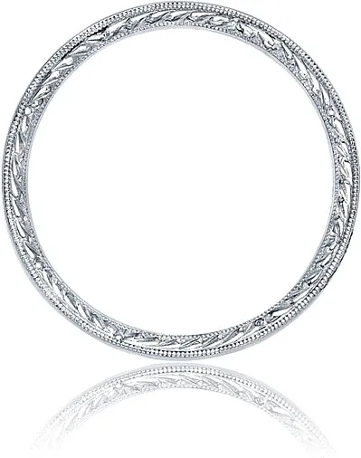 Tacori Engraved and Pave Diamond Wedding Band -6.5mm