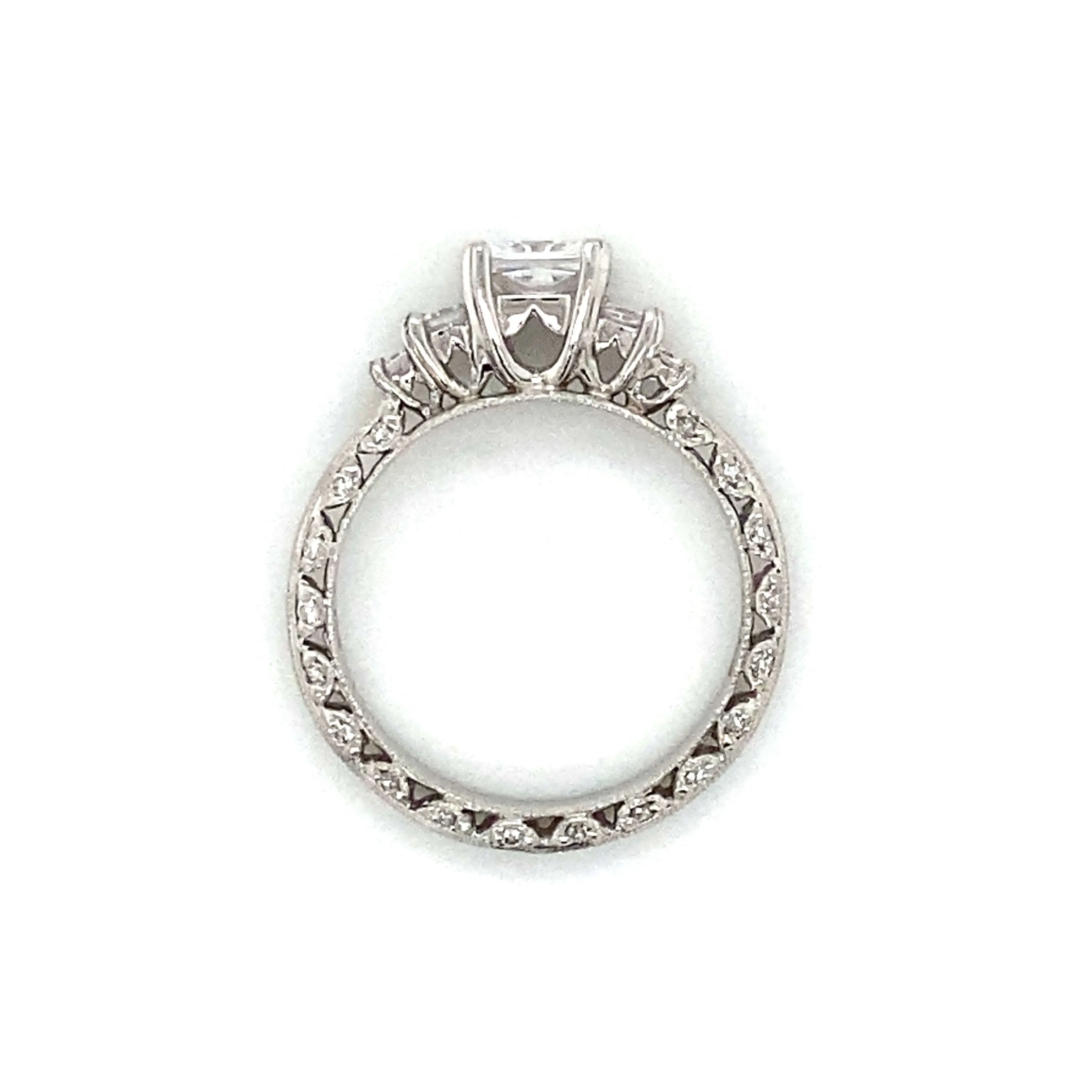 Tacori Five Stone Princess & Pave Set Engagement Ring in Platinum