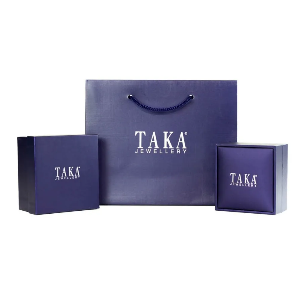 TAKA Jewellery Lab Grown Blue Sapphire and Diamond Earrings 10K
