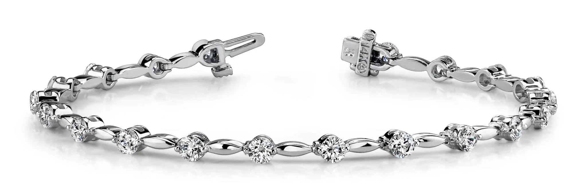 Teardrop Link Diamond Bracelet with 3.99 ct.(finished) 3.8mm