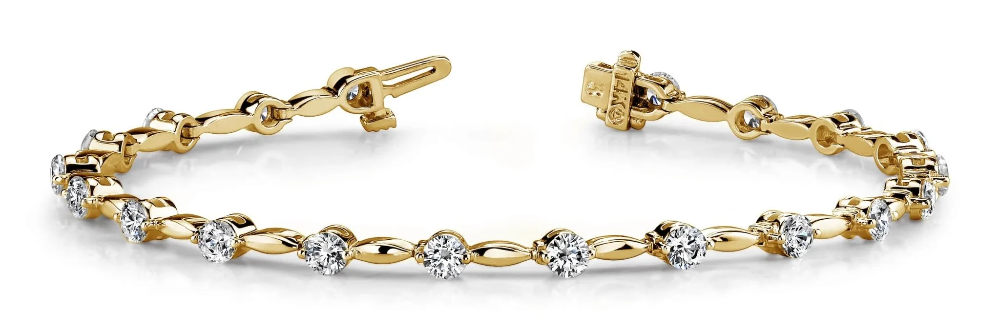 Teardrop Link Diamond Bracelet with 3.99 ct.(finished) 3.8mm