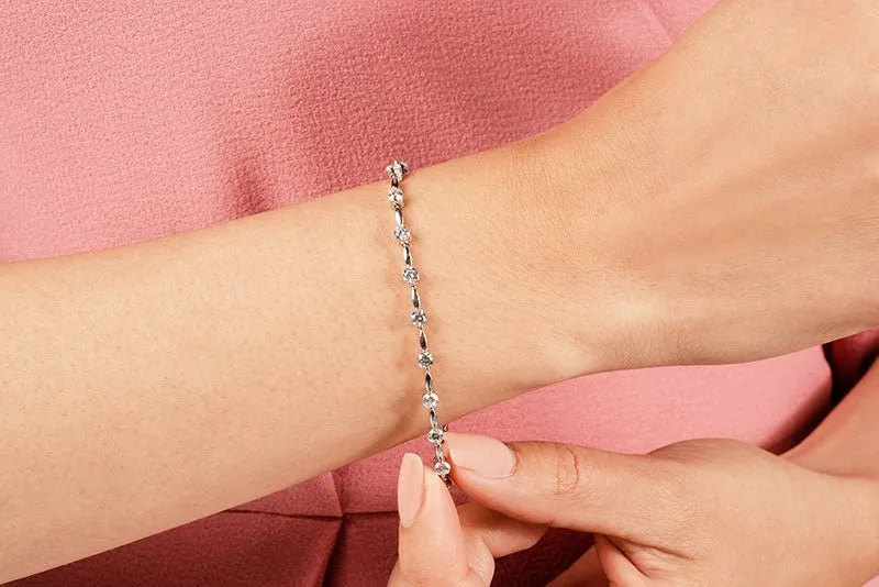 Teardrop Link Diamond Bracelet with 3.99 ct.(finished) 3.8mm