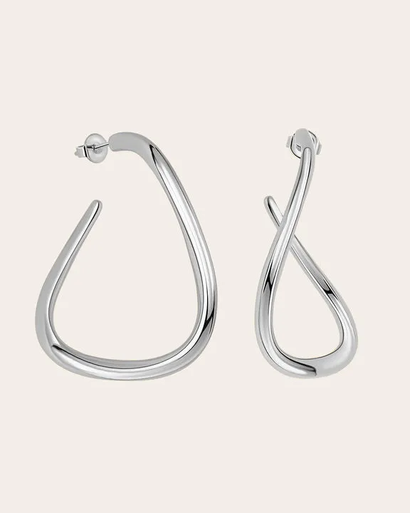 The Bella Hoops - silver plated