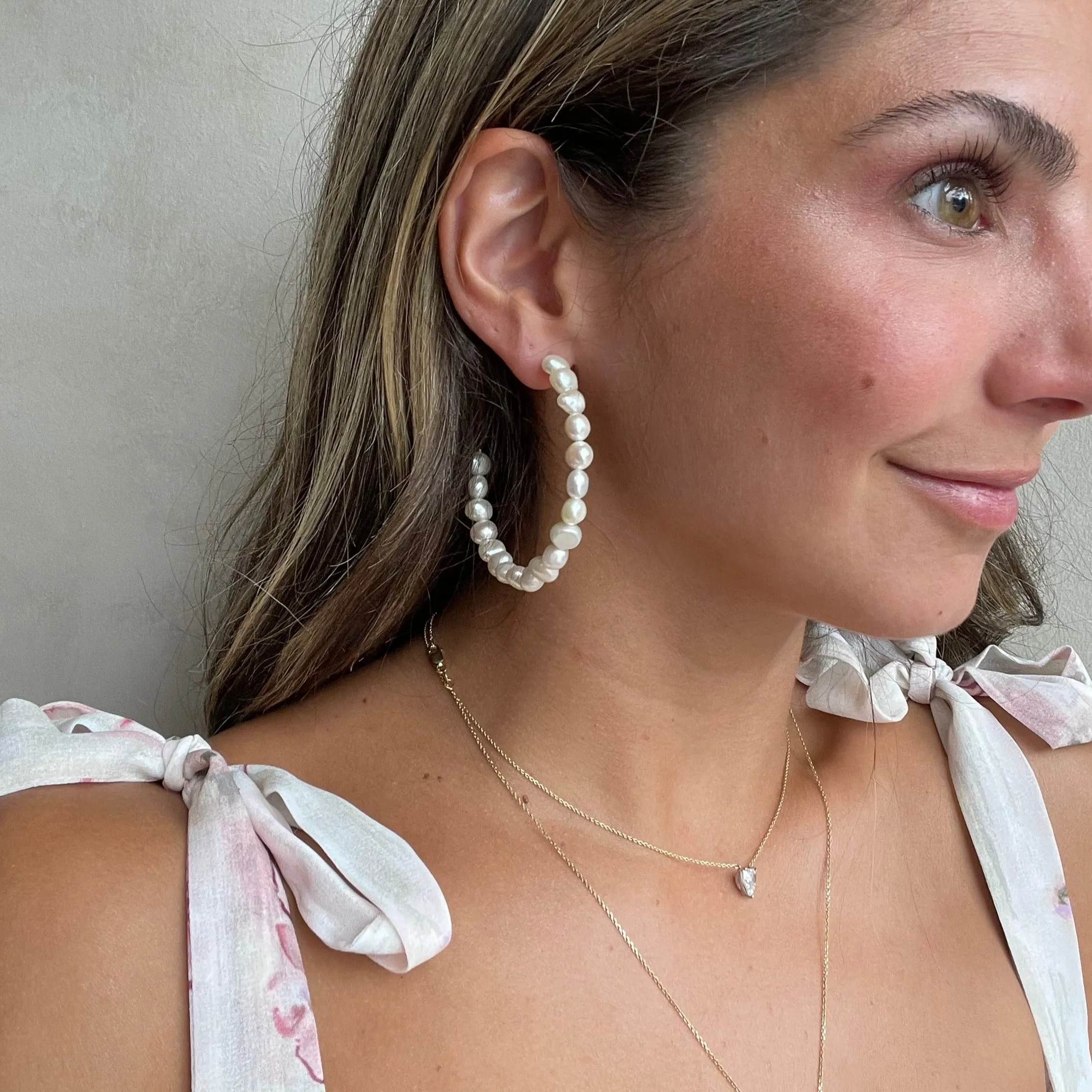 The Daniella pearl hoops