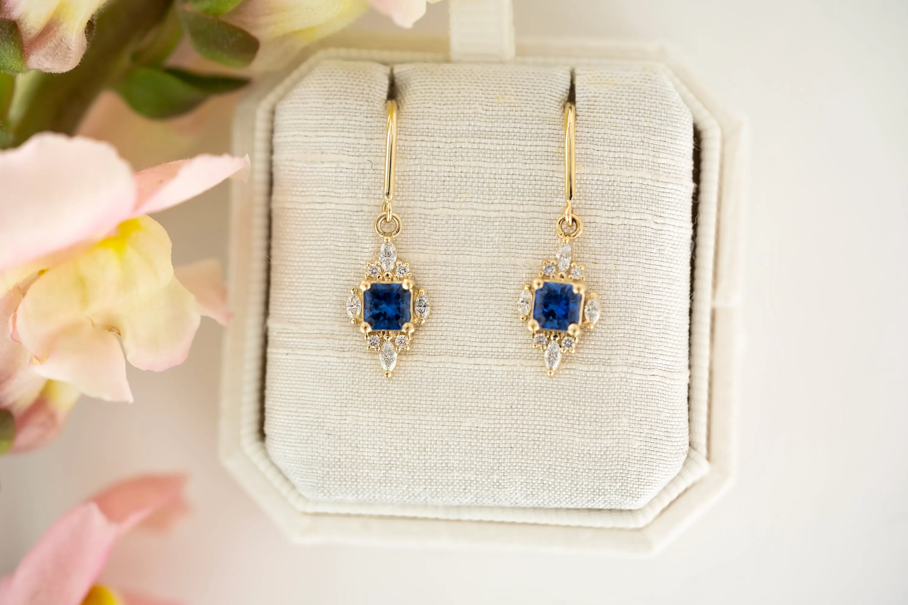 The Hera Dangle Earrings | Royal Blue Sapphire