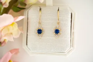 The Hera Dangle Earrings | Royal Blue Sapphire