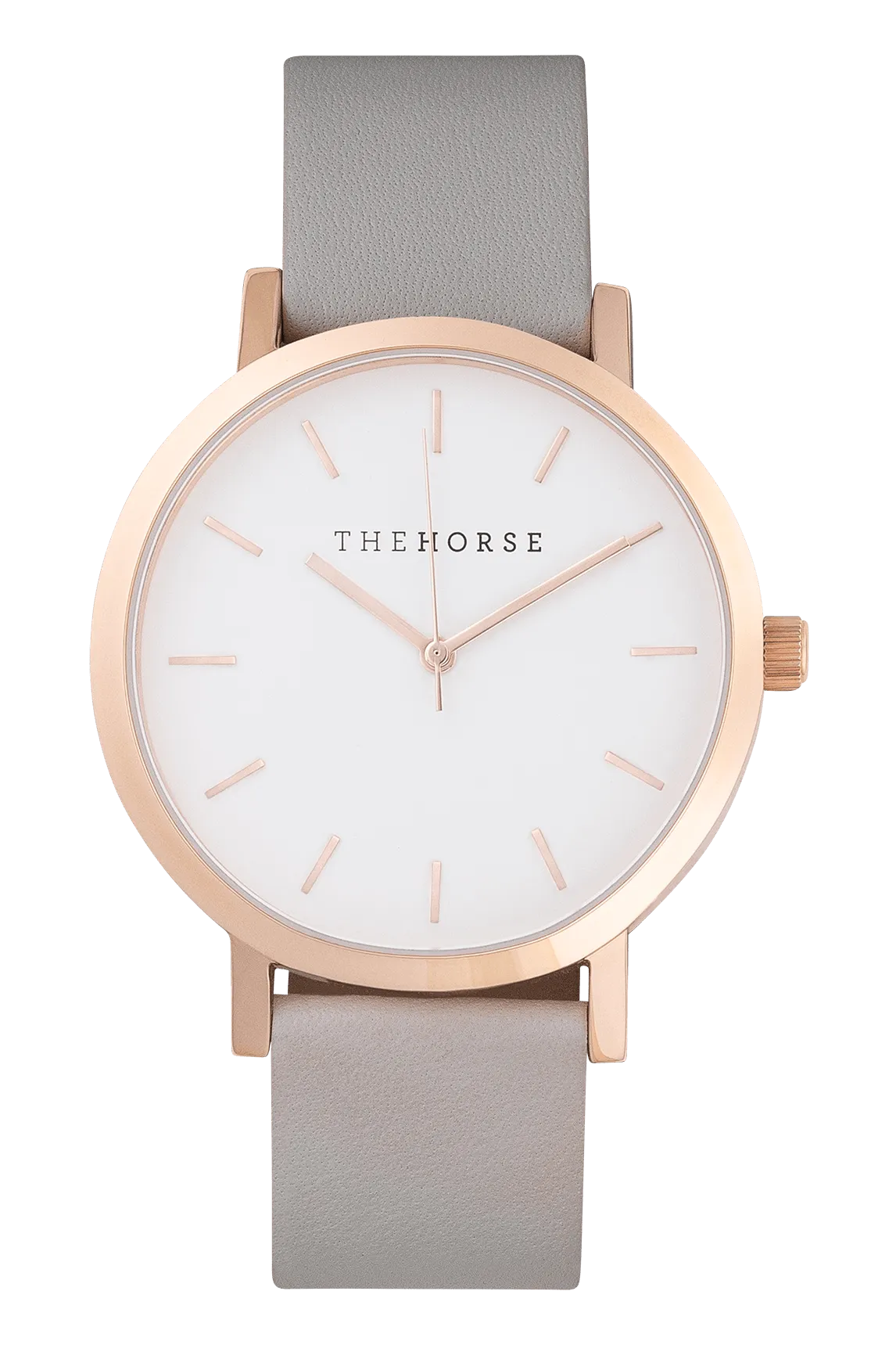 THE HORSE 'THE ORIGINAL' WATCH - ROSE GOLD/WHITE FACE/GREY LEATHER