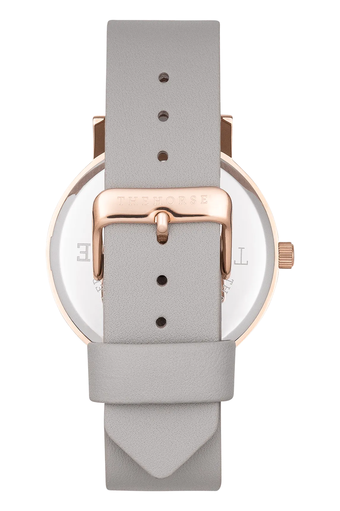 THE HORSE 'THE ORIGINAL' WATCH - ROSE GOLD/WHITE FACE/GREY LEATHER