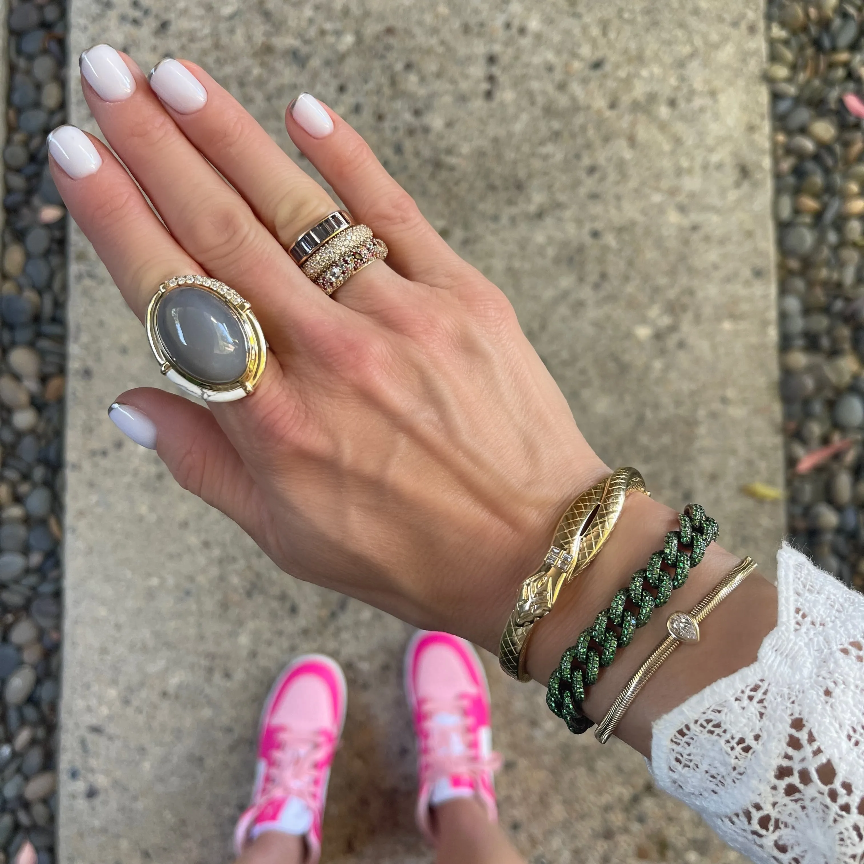The Italian Flex Chain Bracelet with Diamond Bezel