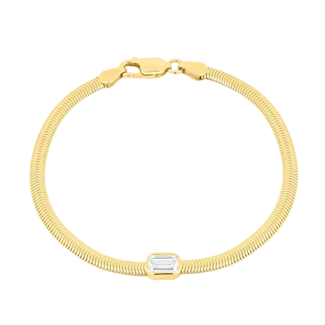 The Italian Flex Chain Bracelet with Diamond Bezel