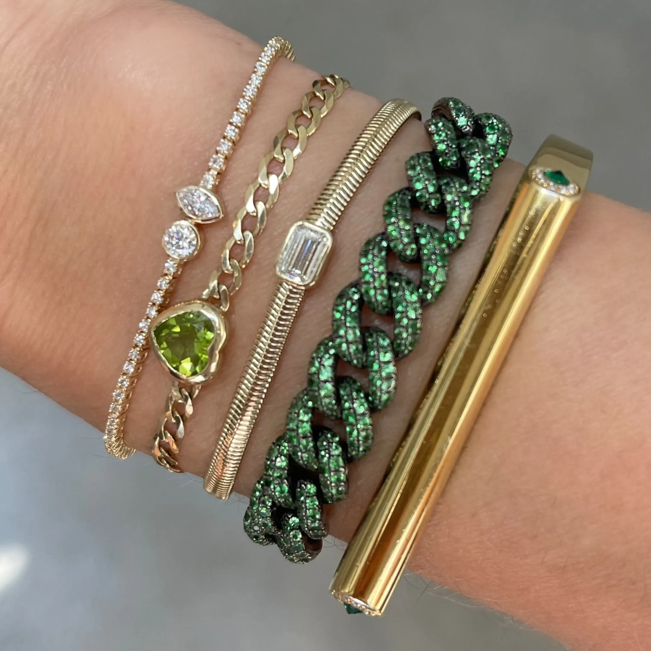 The Italian Flex Chain Bracelet with Diamond Bezel