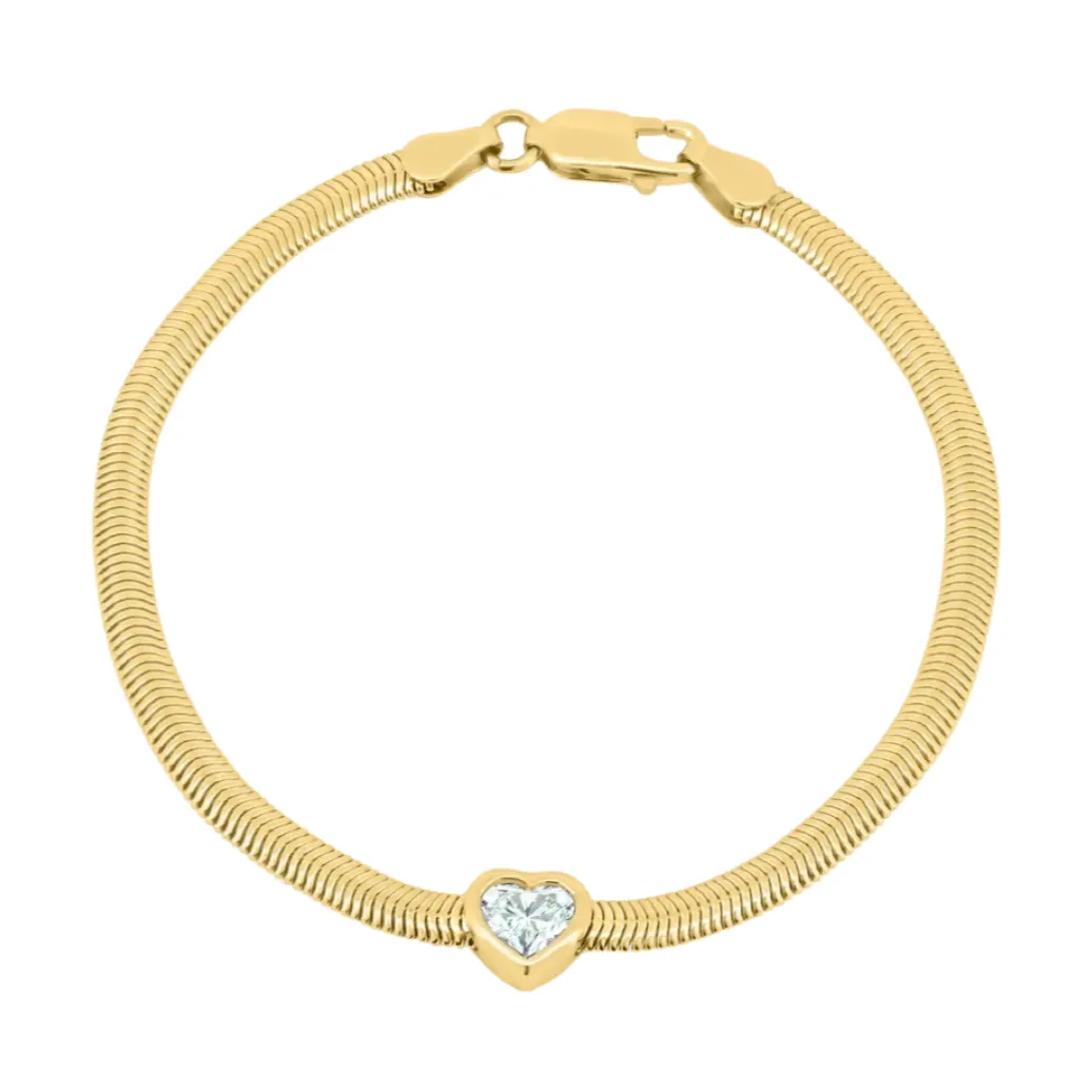 The Italian Flex Chain Bracelet with Diamond Bezel