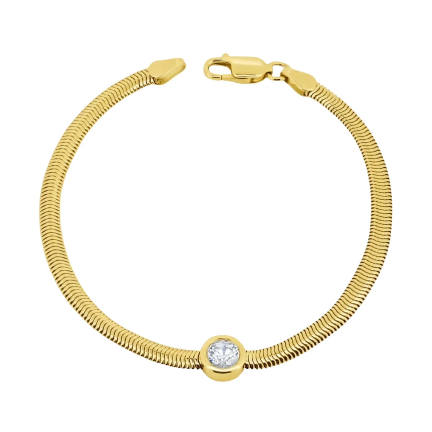 The Italian Flex Chain Bracelet with Diamond Bezel