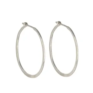 The "Esme" Sterling Silver Small Flat Hammered Round Hoop Earrings