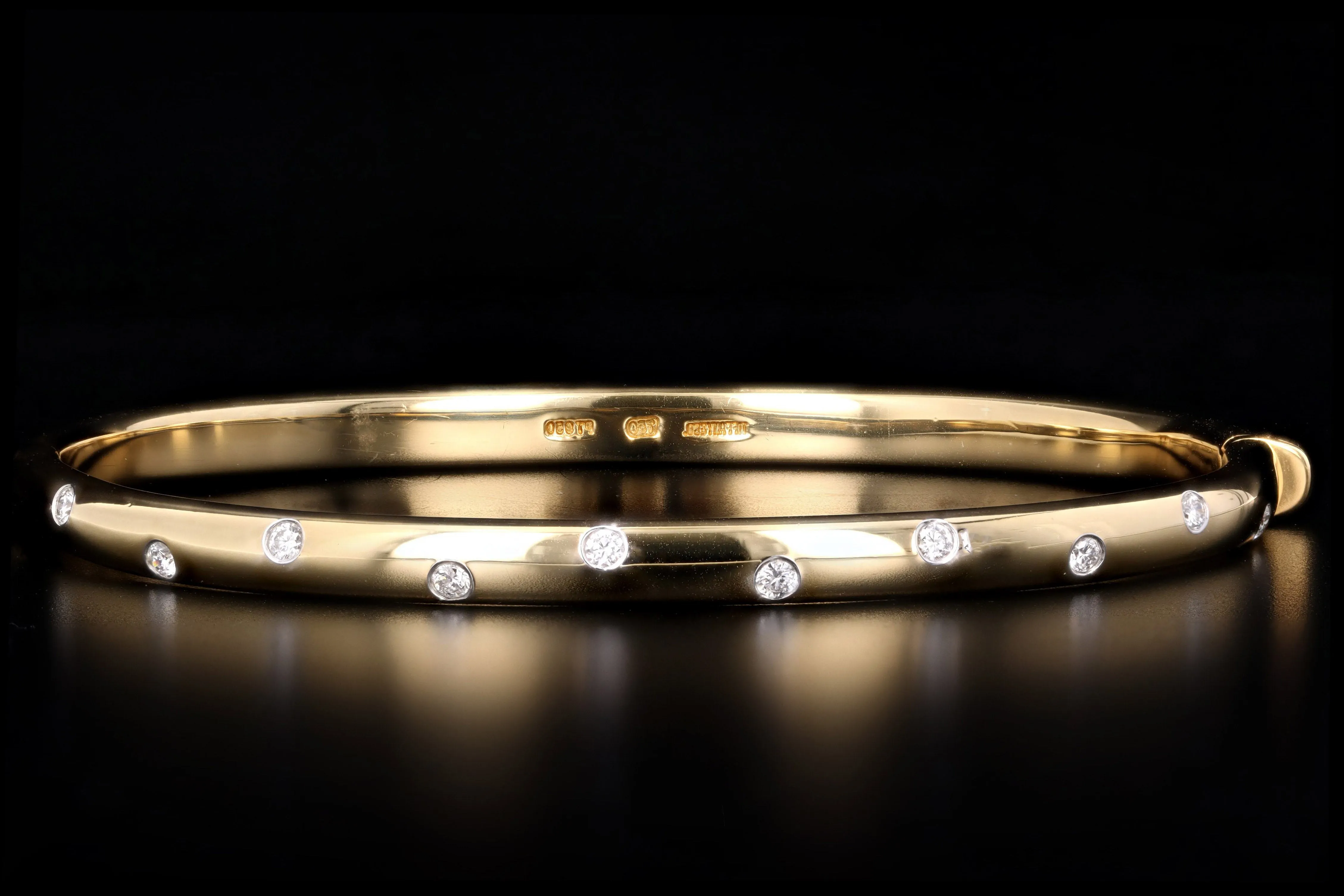 Tiffany & Co. 18K Yellow Gold & Platinum Etoile Diamond Bangle