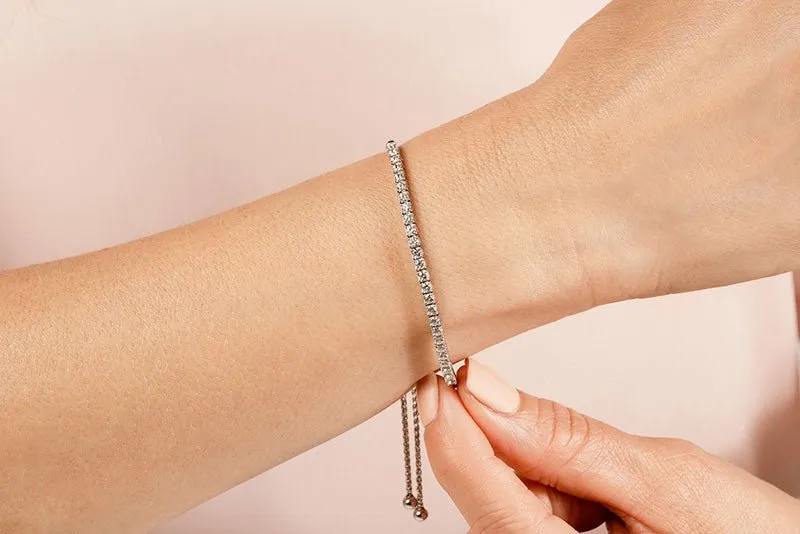Timeless Dreams Adjustable Lab-Grown Diamond Bracelet with 1.03 ct.(finished) 2.2mm