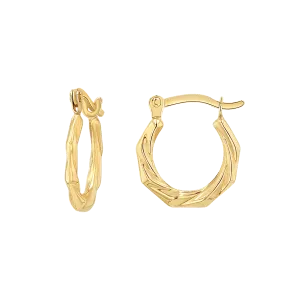 Tiny Hex Hoop Earrings