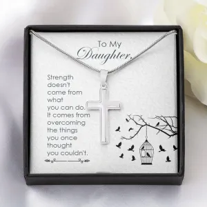 To My Daughter Cross Inspirational Necklace
