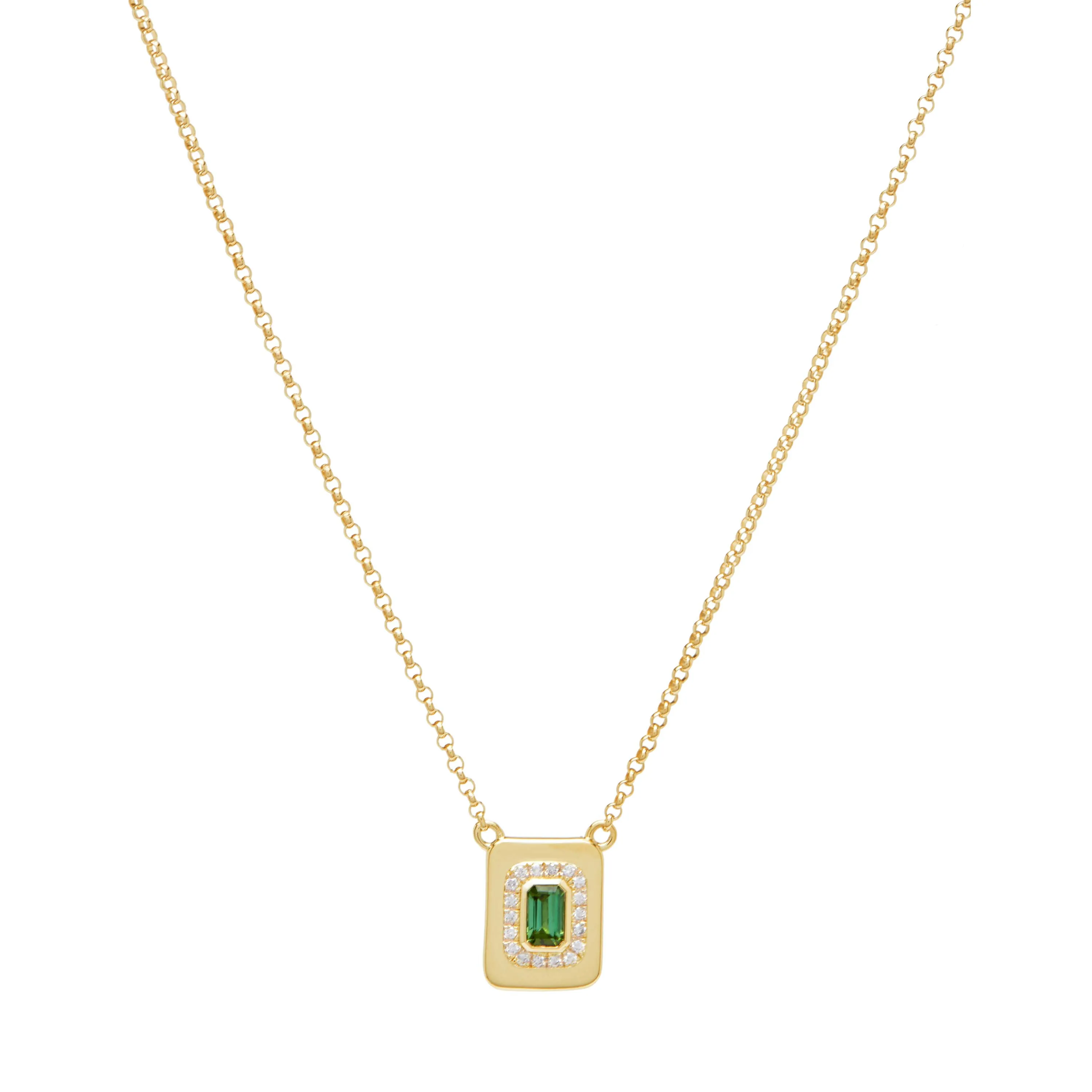 Tourmaline & Diamond Nugget Necklace
