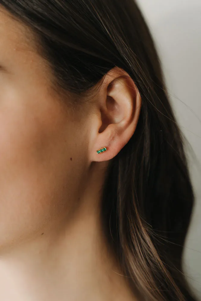 Trio Emerald Stud Earrings