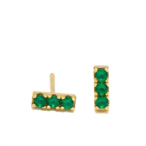 Trio Emerald Stud Earrings